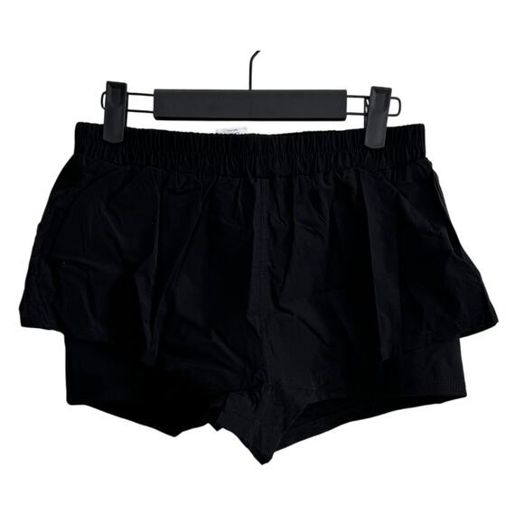 NWOT Women's Workout Gym Shorts Running Quick Dry Pockets Black Medium - Picture 1 of 12